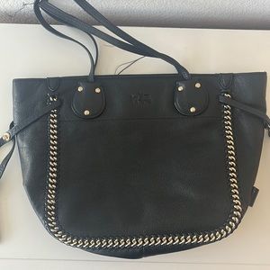 Coach black leather tote bag